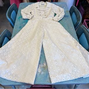 RARE 70s White Lace Jumpsuit